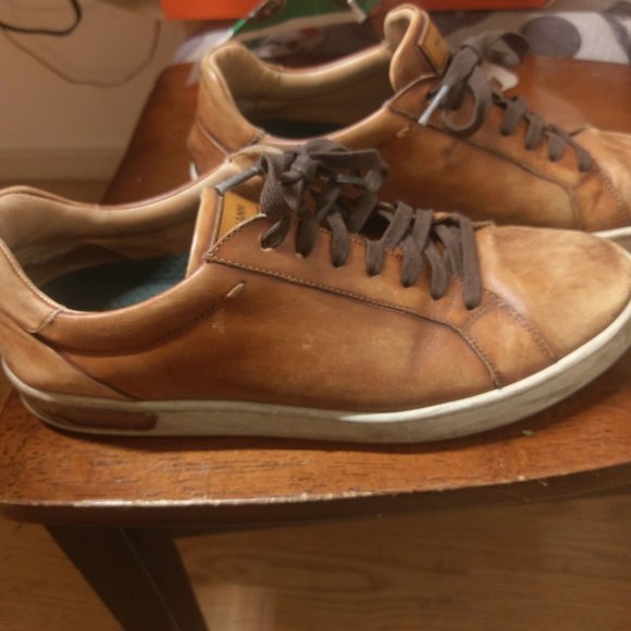 Magnanni Boltan Caballero Sz 9.5 Hand Painted Leather Low Top Lace Up Sneaker - Picture 3 of 6
